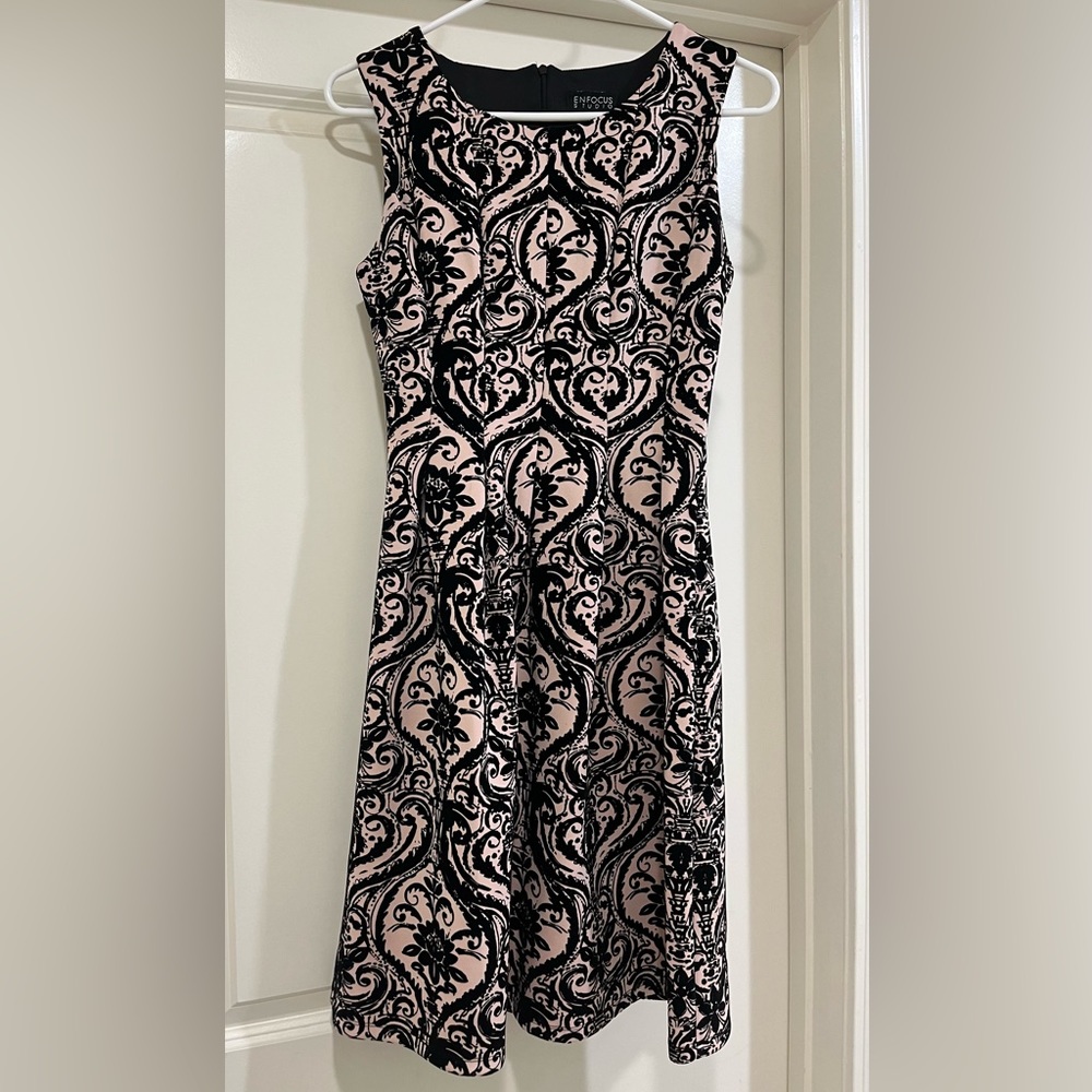 Cream and Black Formal Dress